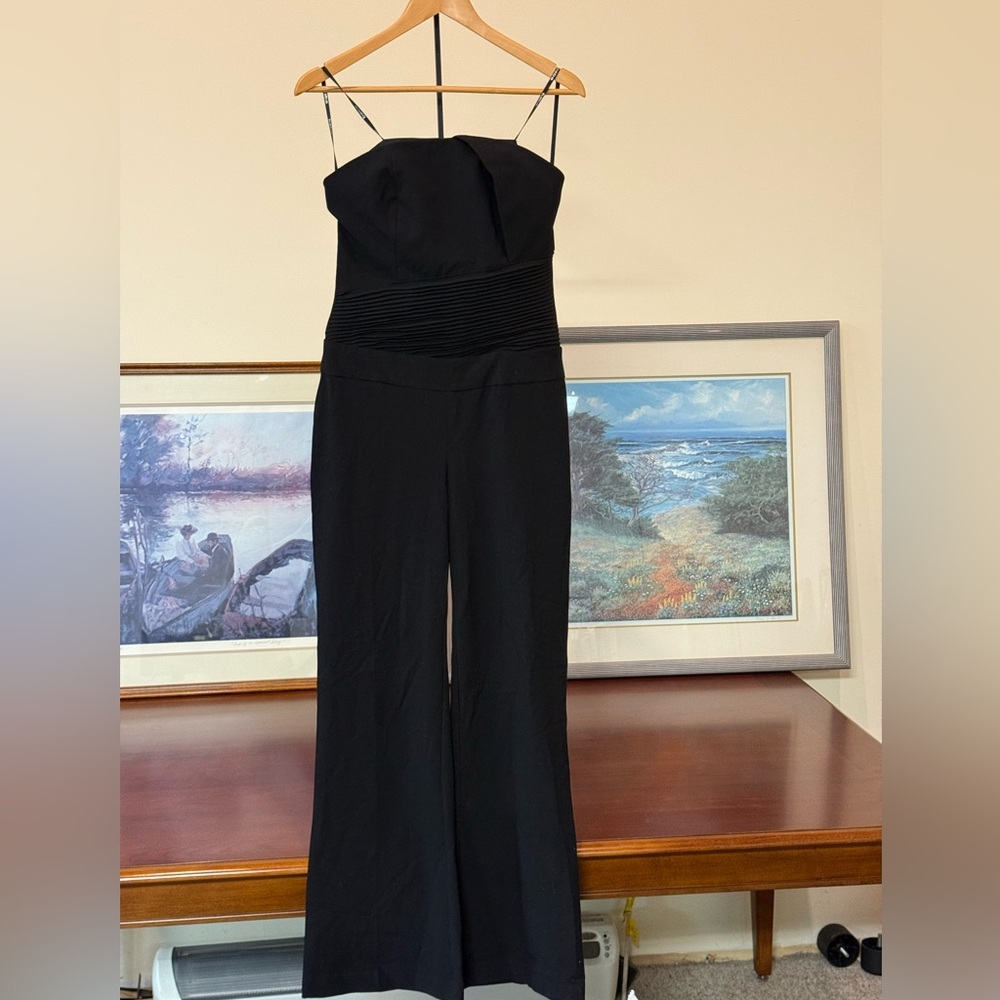 bebe Black Strapless Jumpsuit Size 8.